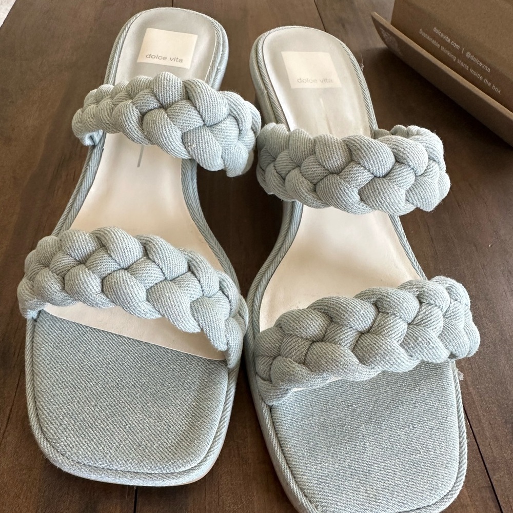 Dolce Vita Light Blue Braided Heels